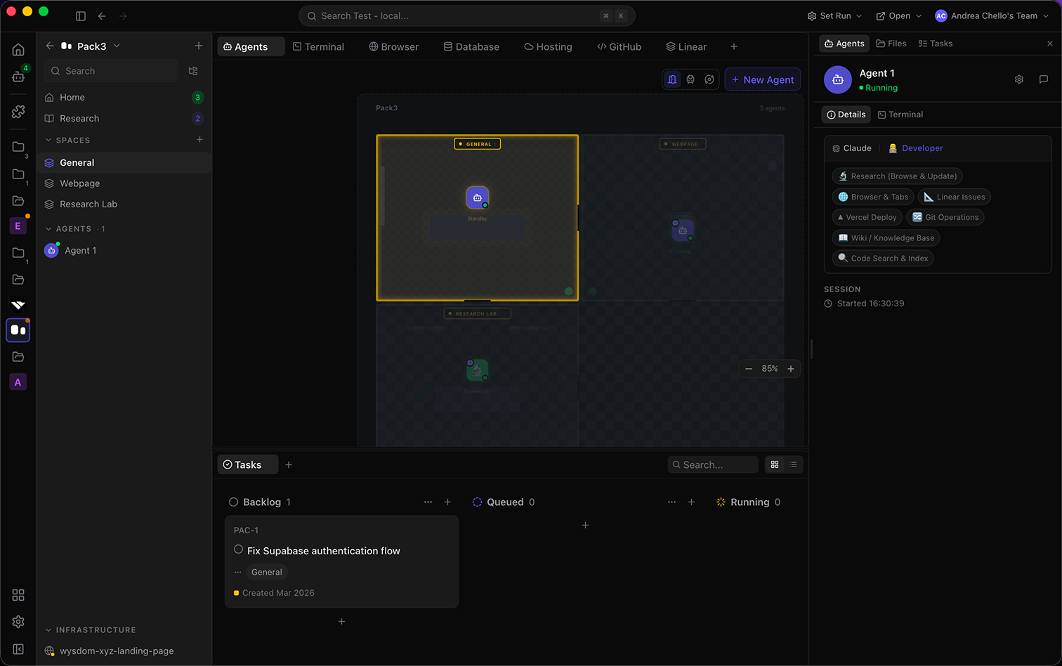 Fabric AI general workspace with code editor and terminal