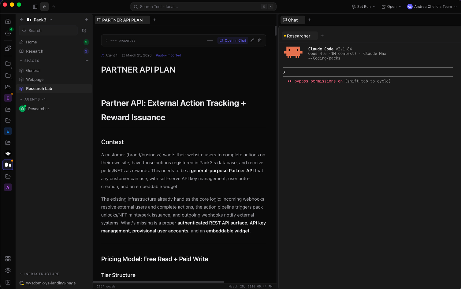 Fabric AI research lab space with AI agents